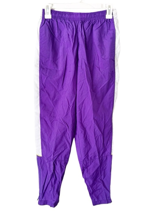 Nike Pants - Vintage Nike Track Pants Medium Purple Nylon Joggers Yellow Spellout White 90s
